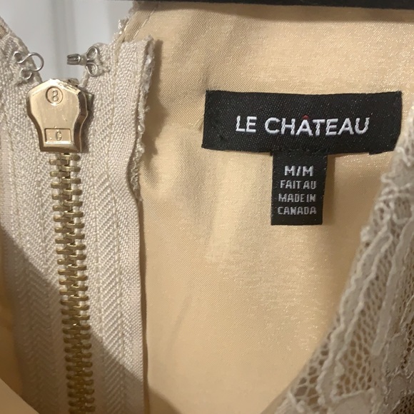 Beige Lace Le Château MidLength Dress - Picture 3 of 5